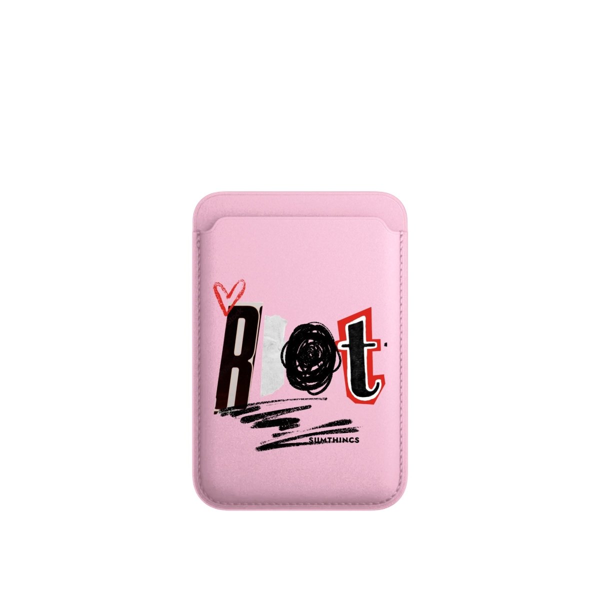 Rebel MagSafe Deri Cüzdan Wallet Pembe - Sumthincs