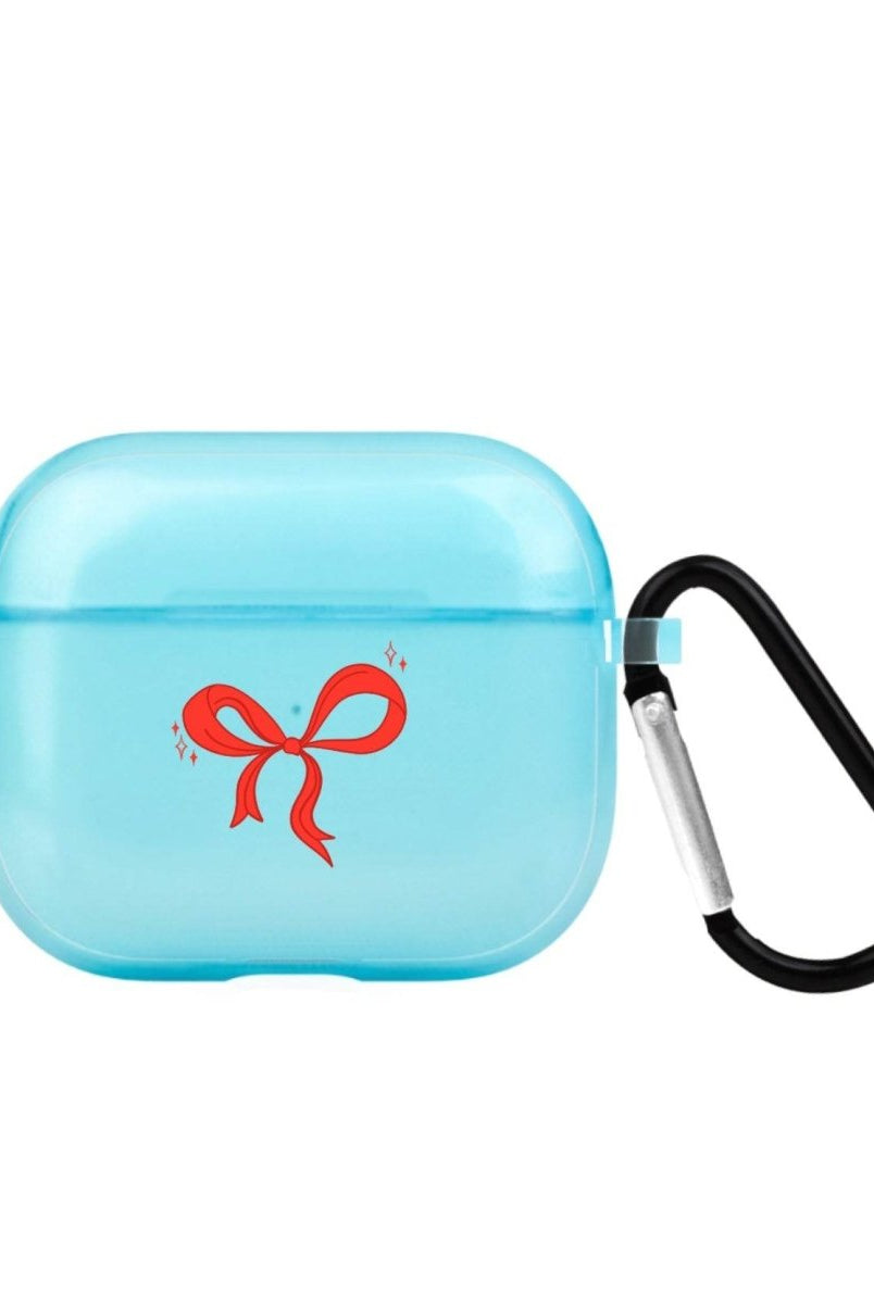 Red Bow AirPods 3 Şeffaf Silikon Kılıf Mavi - SUMTHINCS