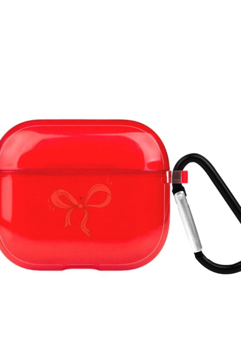 Red Bow AirPods 3 Şeffaf Silikon Kılıf Kırmızı - SUMTHINCS
