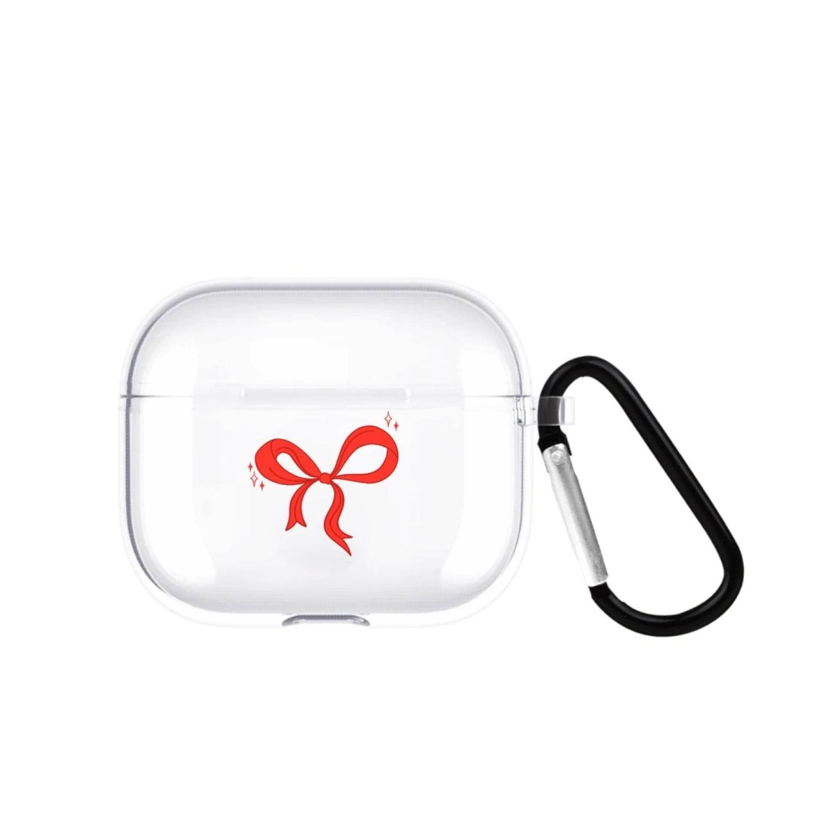 Red Bow AirPods 3 Şeffaf Silikon Kılıf Beyaz Şeffaf - SUMTHINCS