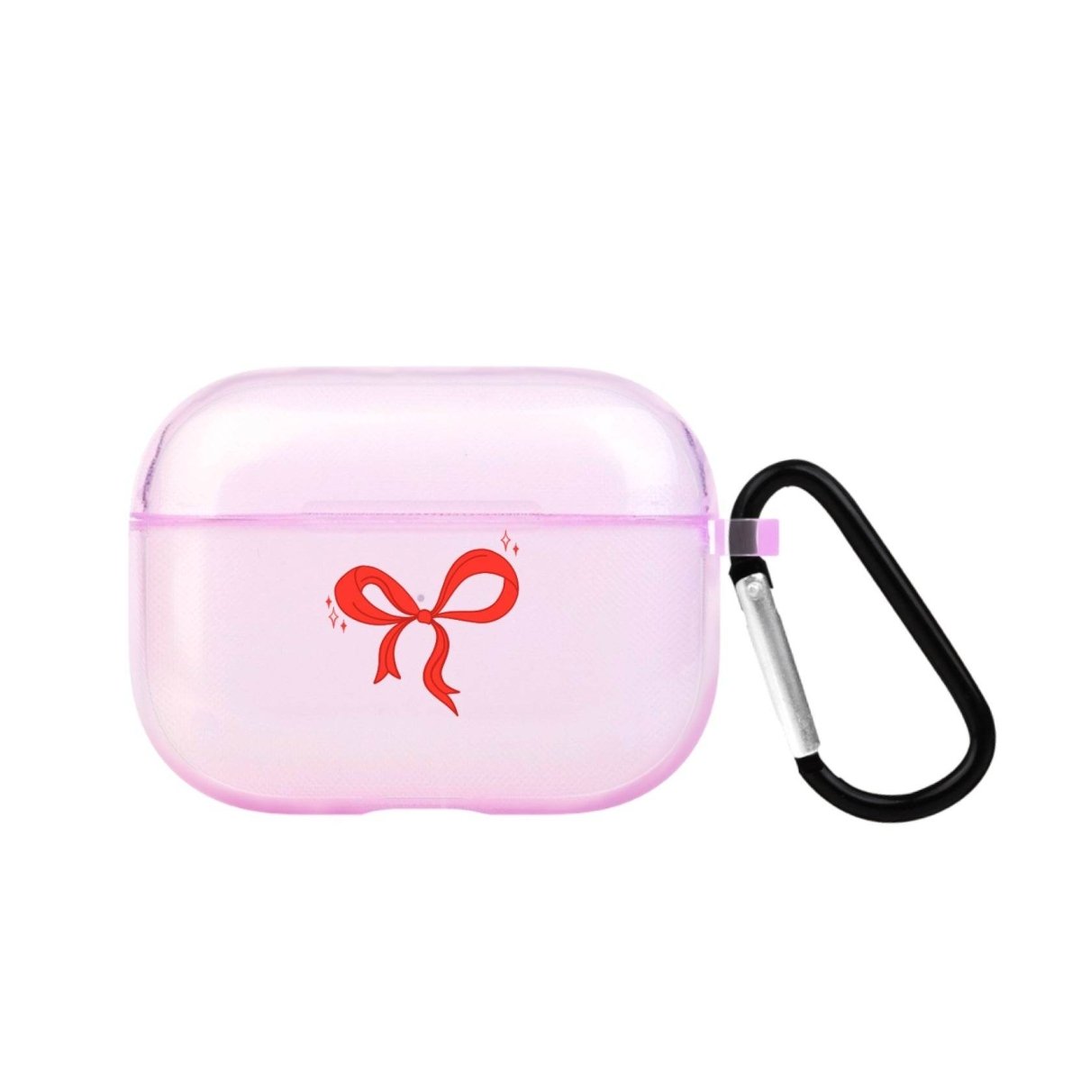 Red Bow AirPods Pro Şeffaf Silikon Kılıf Lila - SUMTHINCS