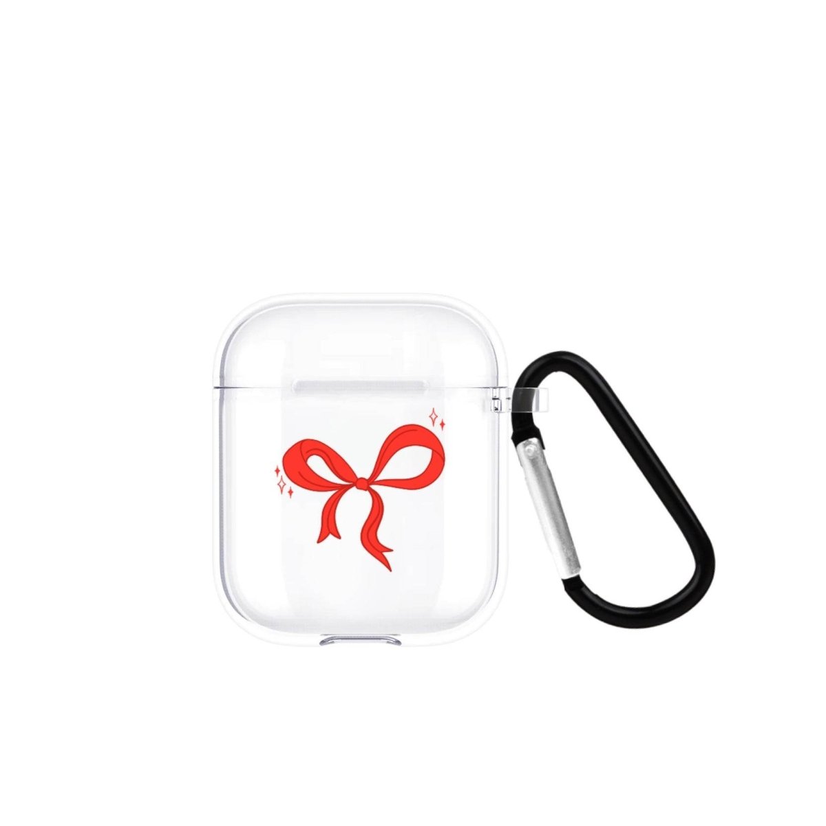 Red Bow AirPods Şeffaf Silikon Kılıf Beyaz Şeffaf - SUMTHINCS
