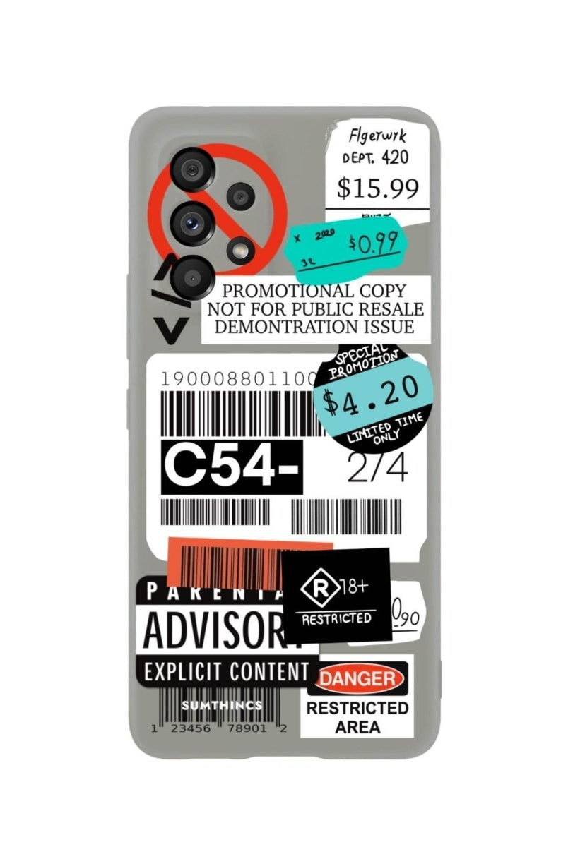 Samsung A06 Barcode C54 Premium Telefon Kılıfı Gri - SUMTHINCS