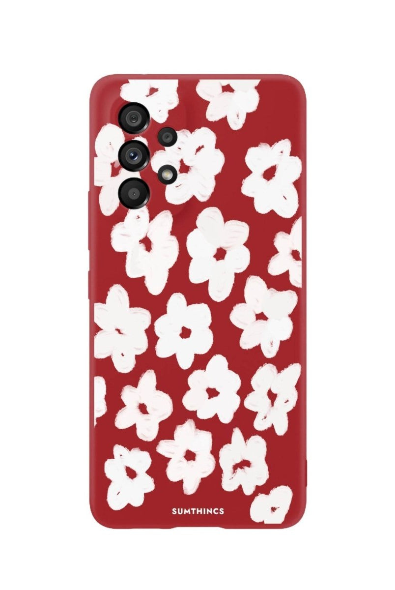 Samsung A06 Blossoms Premium Telefon Kılıfı Kırmızı - SUMTHINCS