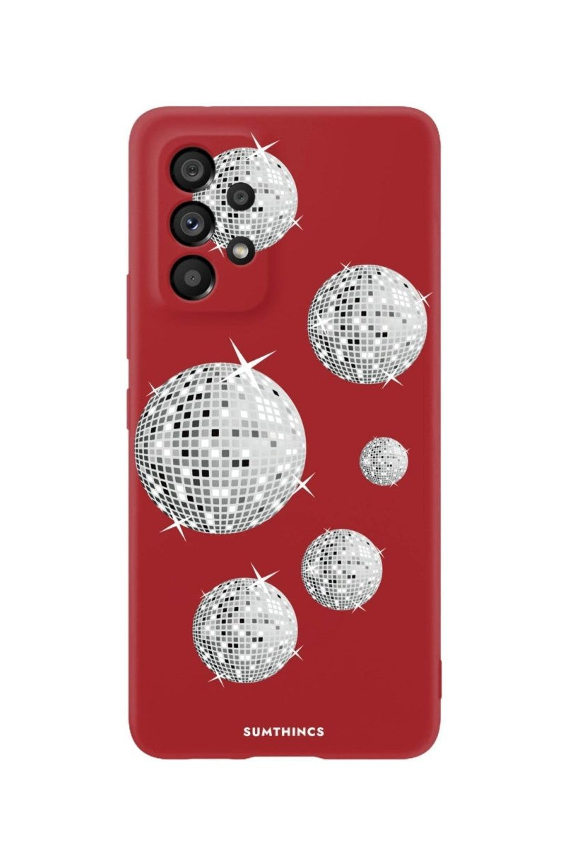 Samsung A06 Disco Ball Premium Telefon Kılıfı Kırmızı - SUMTHINCS
