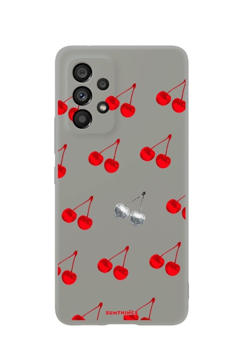 Samsung A06 Disco Cherry Premium Telefon Kılıfı Gri - SUMTHINCS