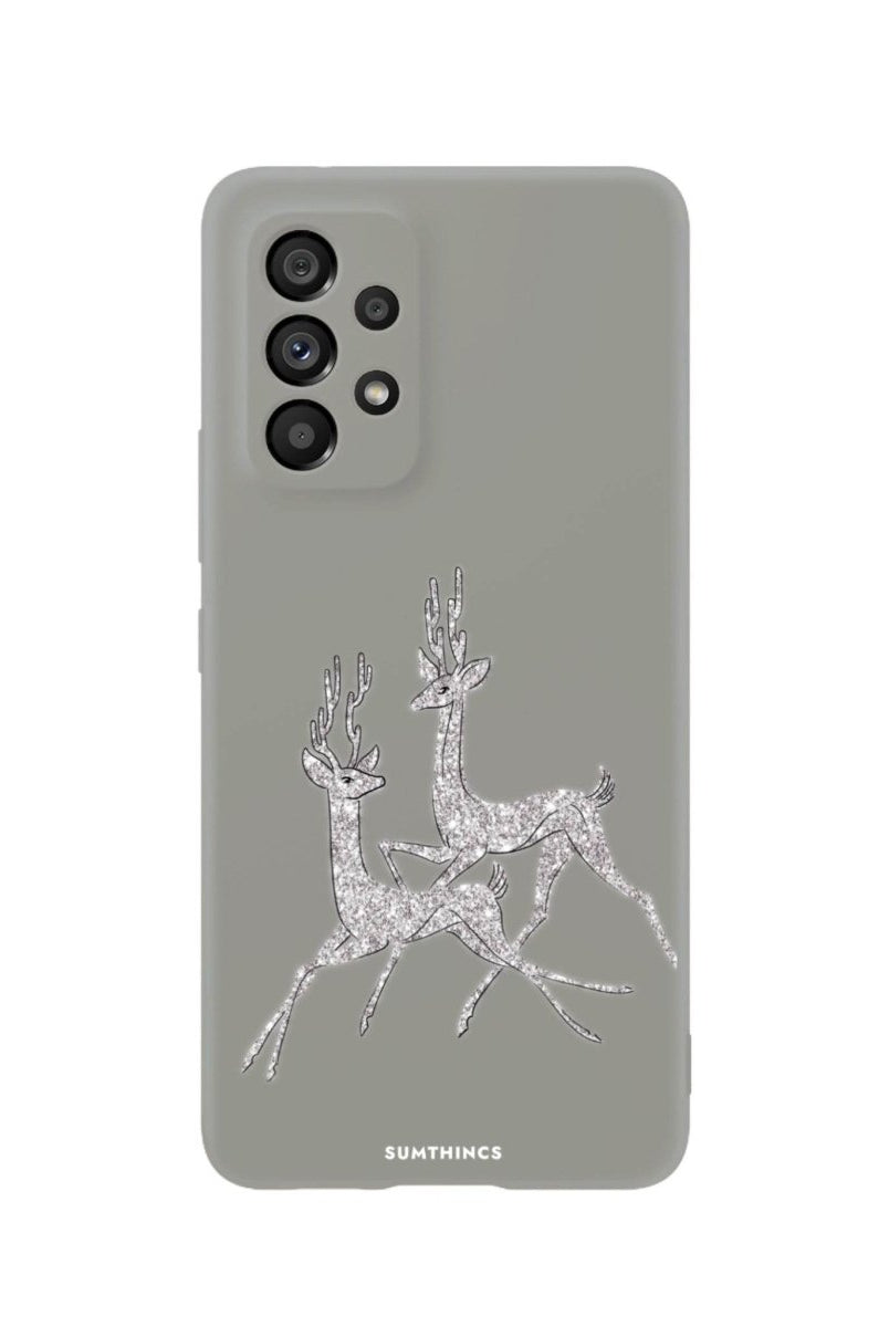 Samsung A06 Disco Deers Premium Telefon Kılıfı Gri - SUMTHINCS