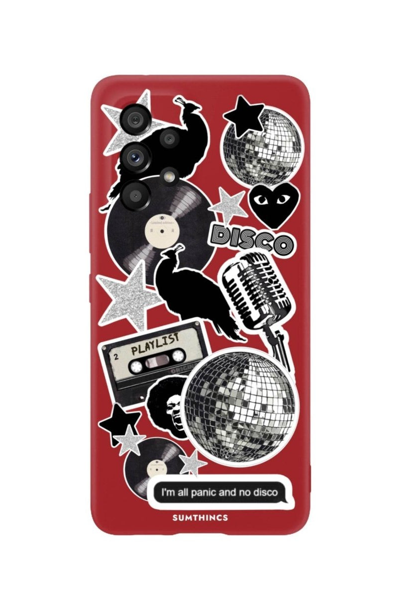 Samsung A06 Disco Stickers Premium Telefon Kılıfı Kırmızı - SUMTHINCS
