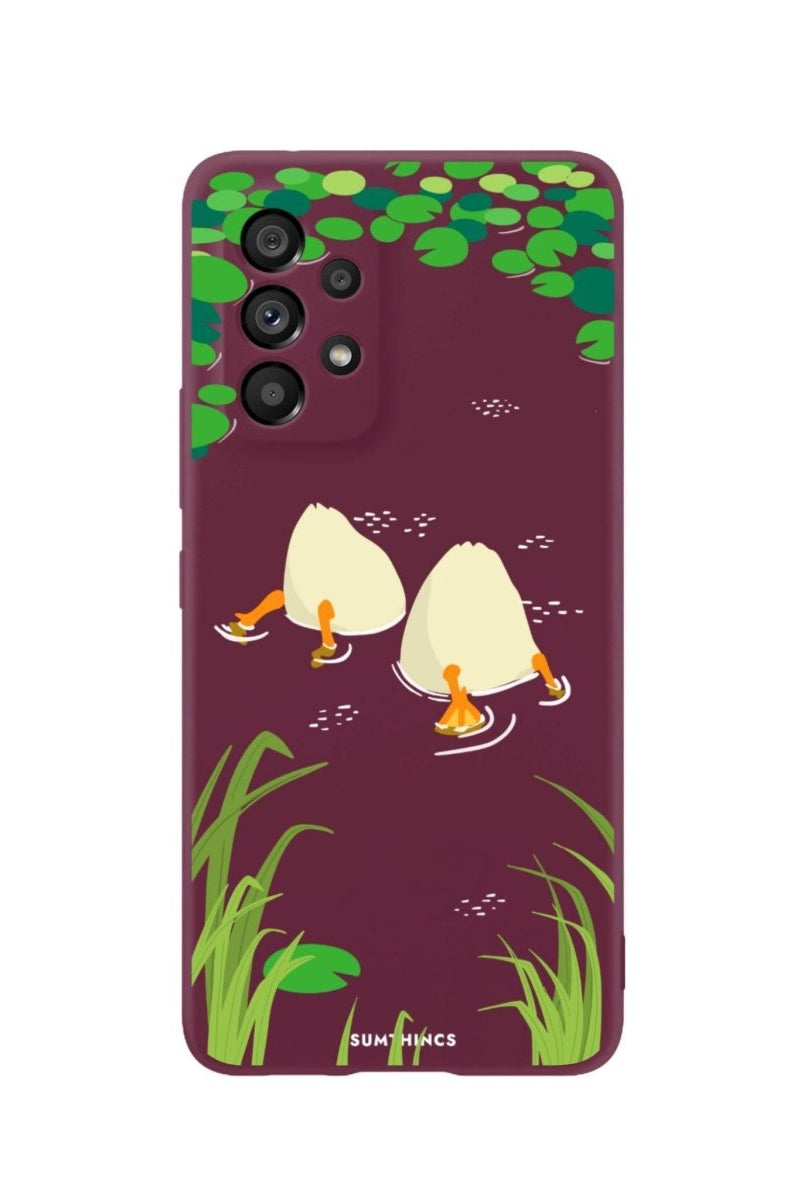 Samsung A06 Ducks Premium Telefon Kılıfı Bordo - SUMTHINCS