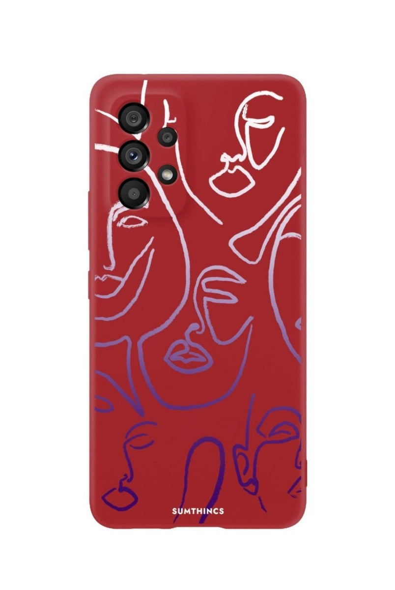 Samsung A06 Faces Premium Telefon Kılıfı Kırmızı - SUMTHINCS