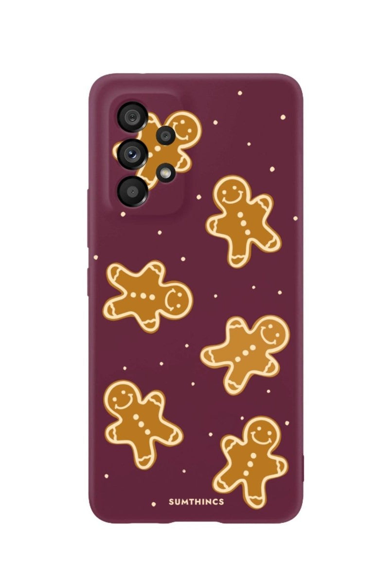 Samsung A06 Gingerbread Man Premium Telefon Kılıfı Bordo - SUMTHINCS