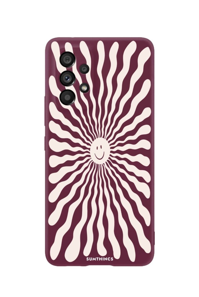 Samsung A06 Happy Little Sun Premium Telefon Kılıfı Bordo - SUMTHINCS