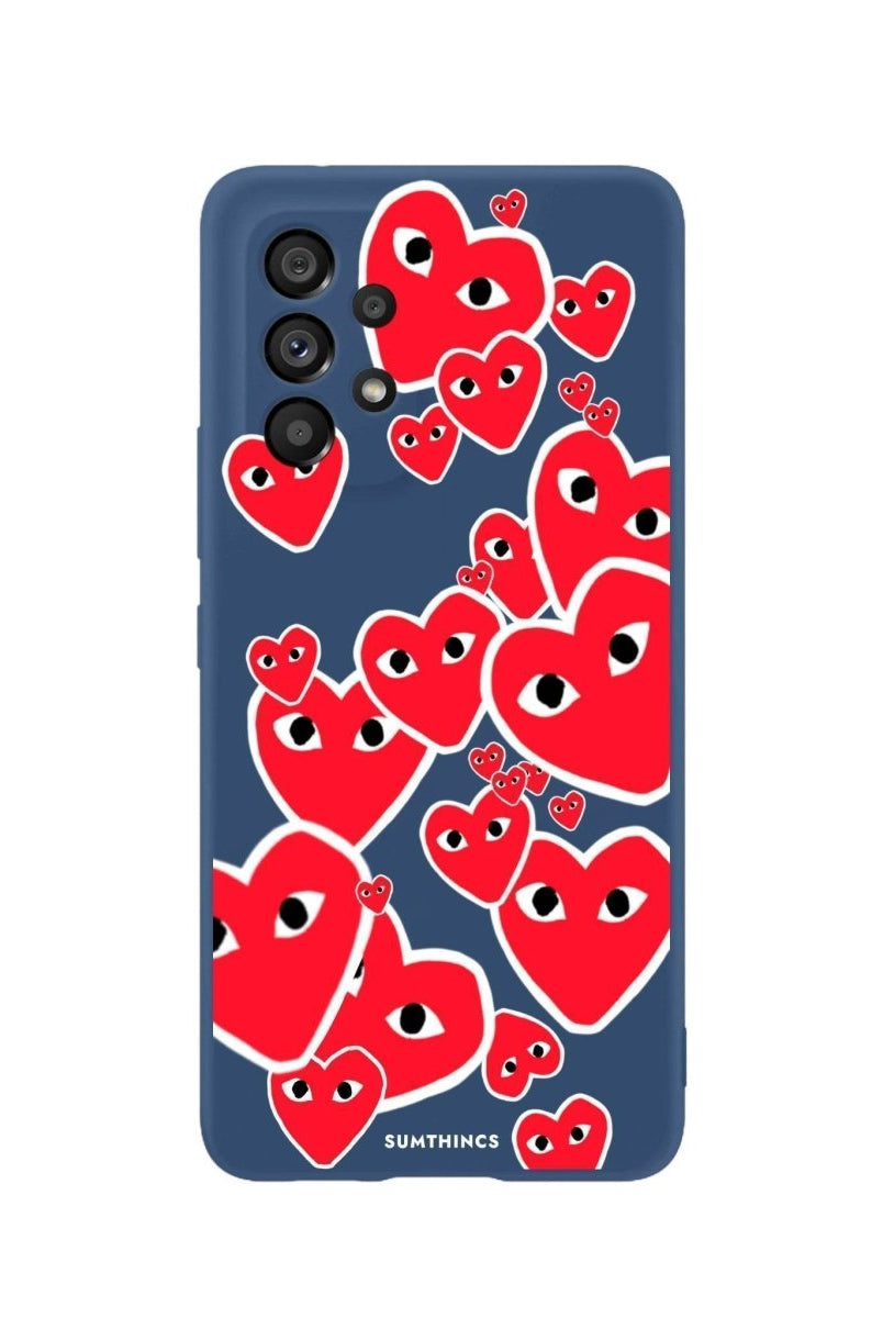 Samsung A06 Hearts Premium Telefon Kılıfı Pasifik Mavi - SUMTHINCS