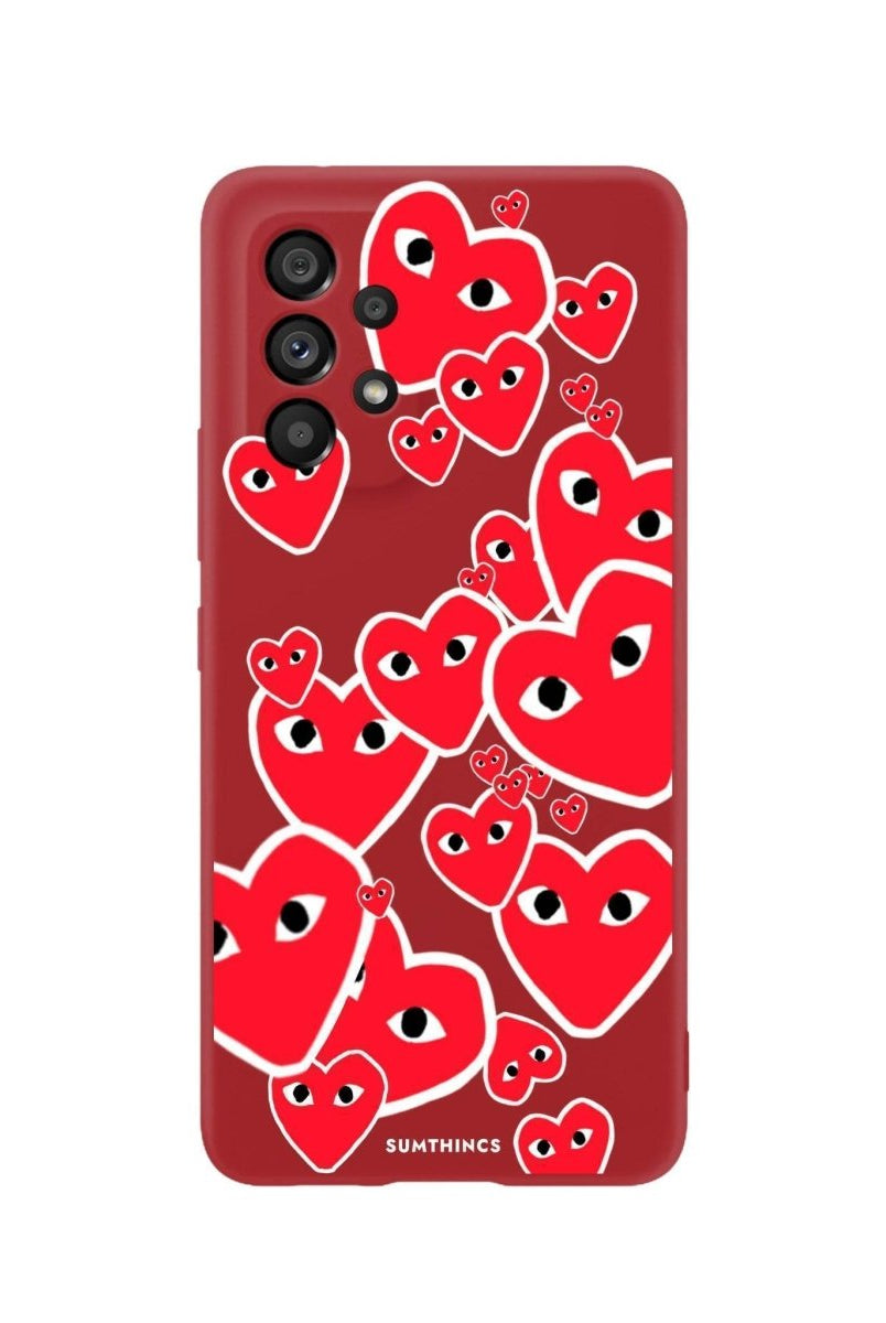 Samsung A06 Hearts Premium Telefon Kılıfı Kırmızı - SUMTHINCS