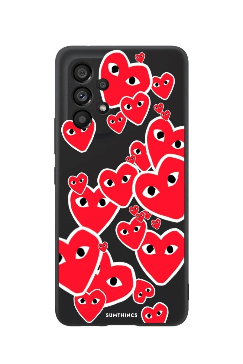 Samsung A06 Hearts Premium Telefon Kılıfı Siyah - SUMTHINCS