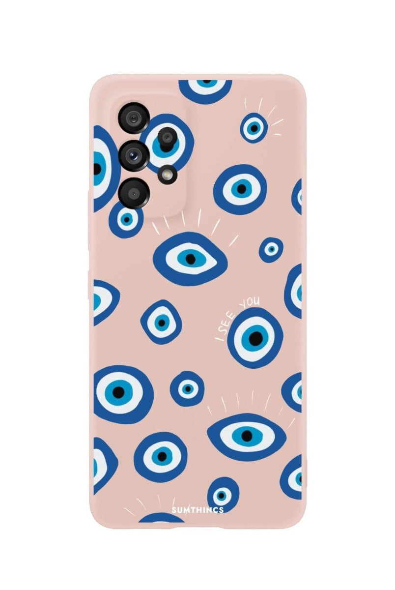 Samsung A06 I See You Premium Telefon Kılıfı Bej - SUMTHINCS