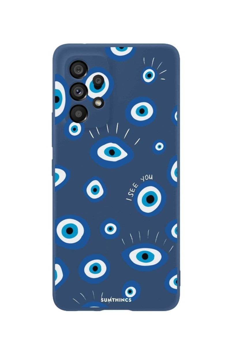 Samsung A06 I See You Premium Telefon Kılıfı Pasifik Mavi - SUMTHINCS