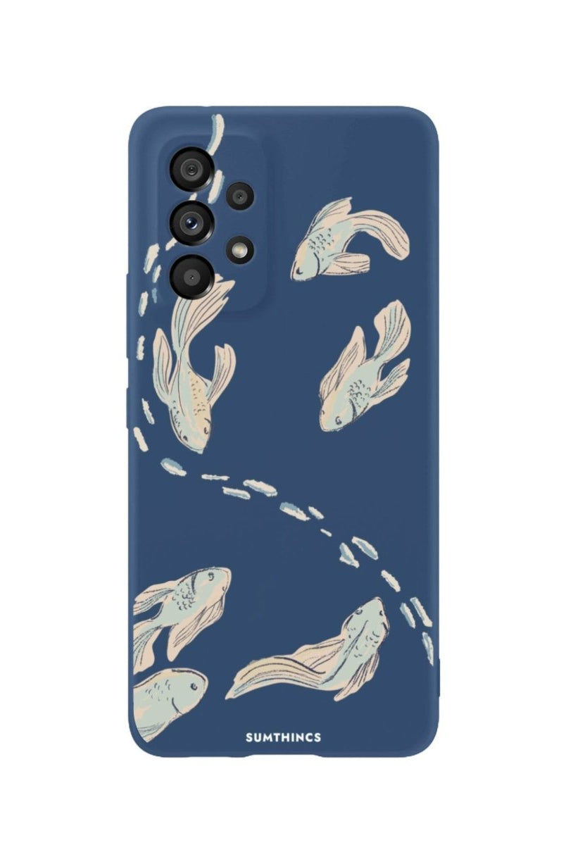 Samsung A06 Koi Fish Premium Telefon Kılıfı Pasifik Mavi - SUMTHINCS