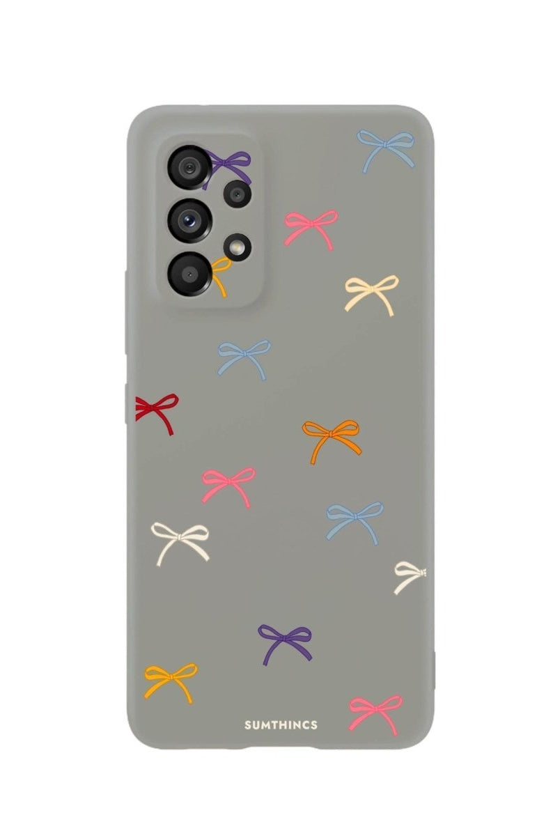 Samsung A06 Little Bows Premium Telefon Kılıfı Gri - SUMTHINCS