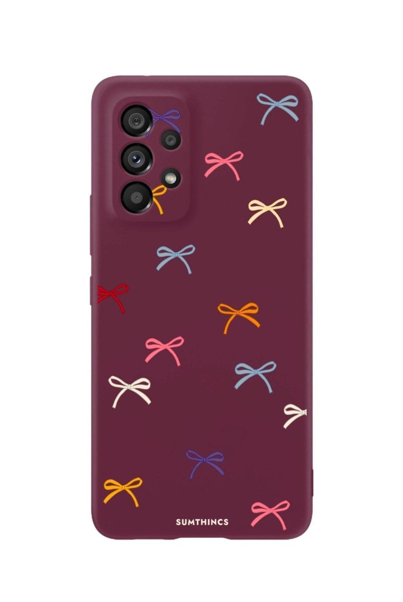 Samsung A06 Little Bows Premium Telefon Kılıfı Bordo - SUMTHINCS
