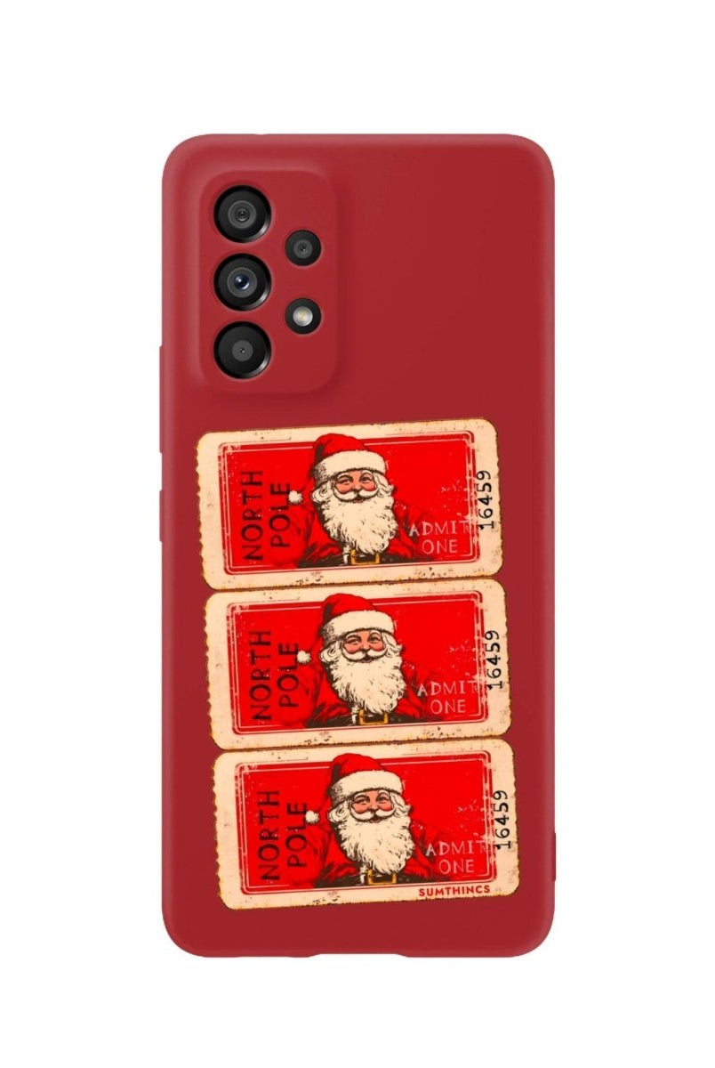 Samsung A06 Northpole Ticket Premium Telefon Kılıfı Kırmızı - SUMTHINCS