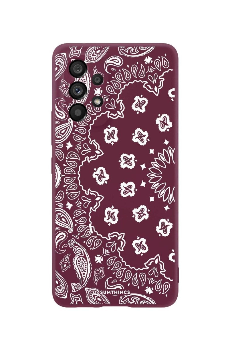 Samsung A06 Paisley Premium Telefon Kılıfı Bordo - SUMTHINCS
