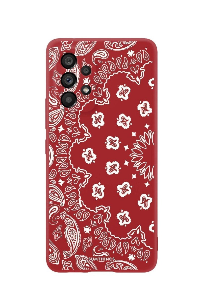 Samsung A06 Paisley Premium Telefon Kılıfı Kırmızı - SUMTHINCS