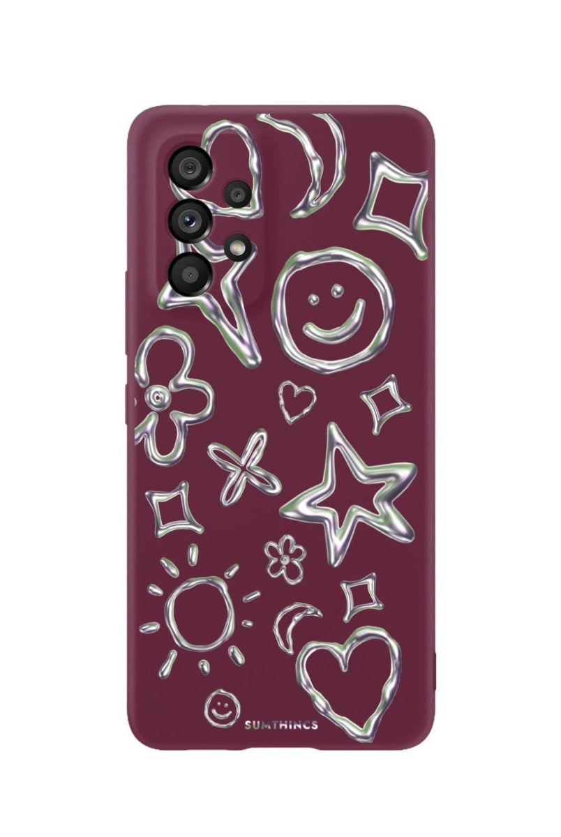 Samsung A06 Silver Doodles Premium Telefon Kılıfı - SUMTHINCS