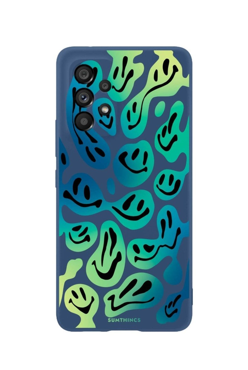 Samsung A06 Smiley Premium Telefon Kılıfı Pasifik Mavi - SUMTHINCS