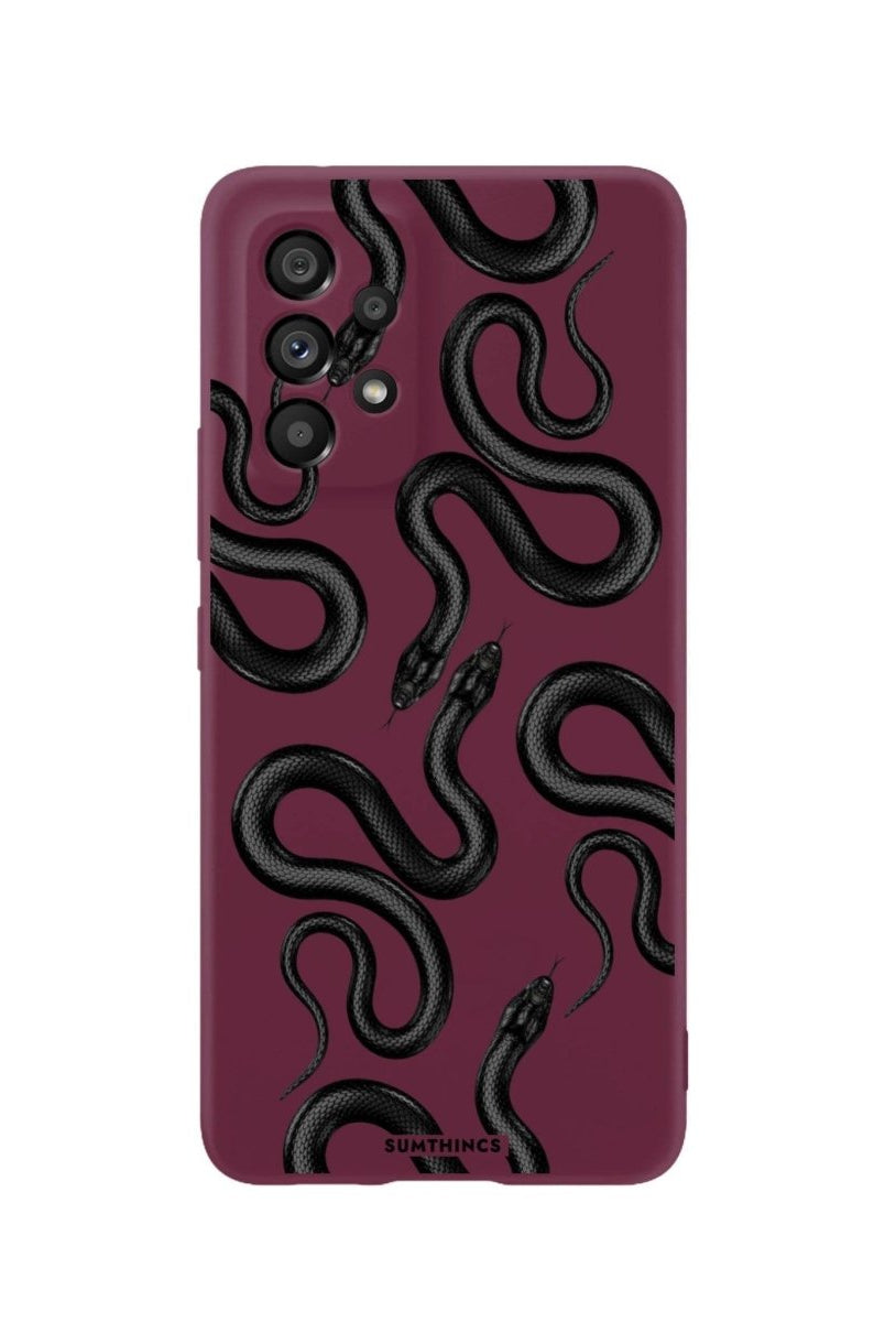 Samsung A06 Snakes Premium Telefon Kılıfı Bordo - SUMTHINCS