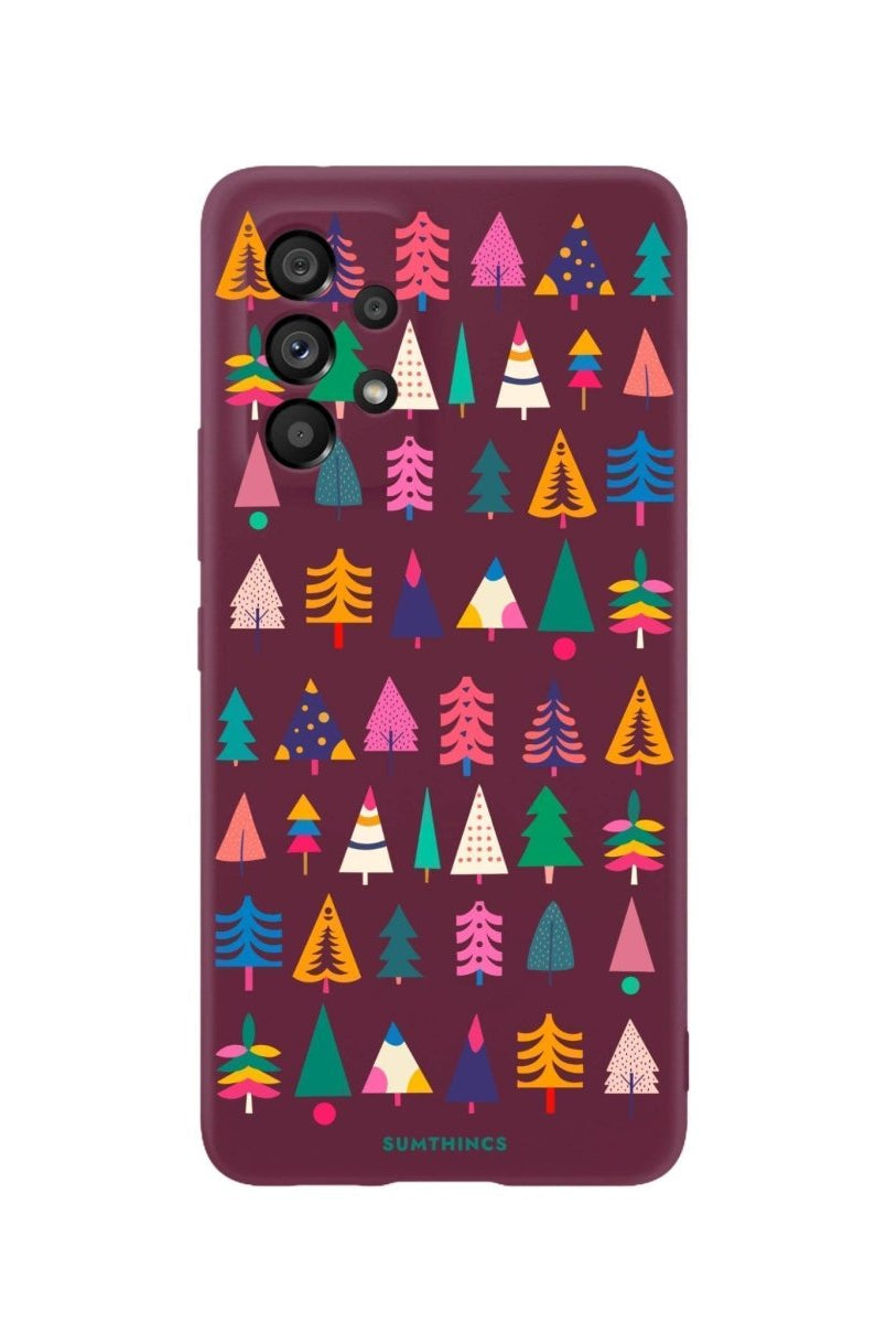 Samsung A06 Tiny Forest Premium Telefon Kılıfı Bordo - SUMTHINCS