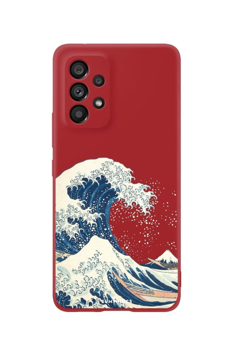 Samsung A06 Waves Premium Telefon Kılıfı Kırmızı - SUMTHINCS