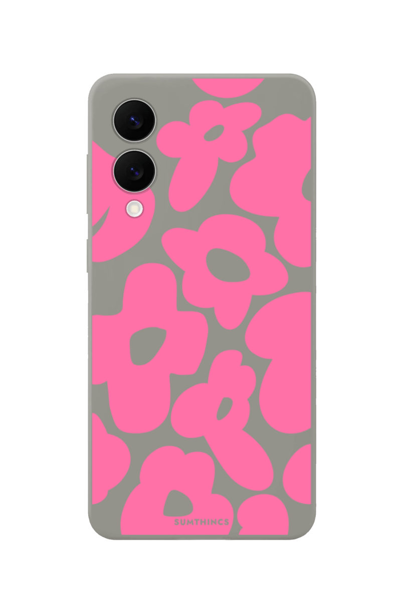 Samsung A07 Daisy Pop Premium Telefon Kılıfı Gri - SUMTHINCS