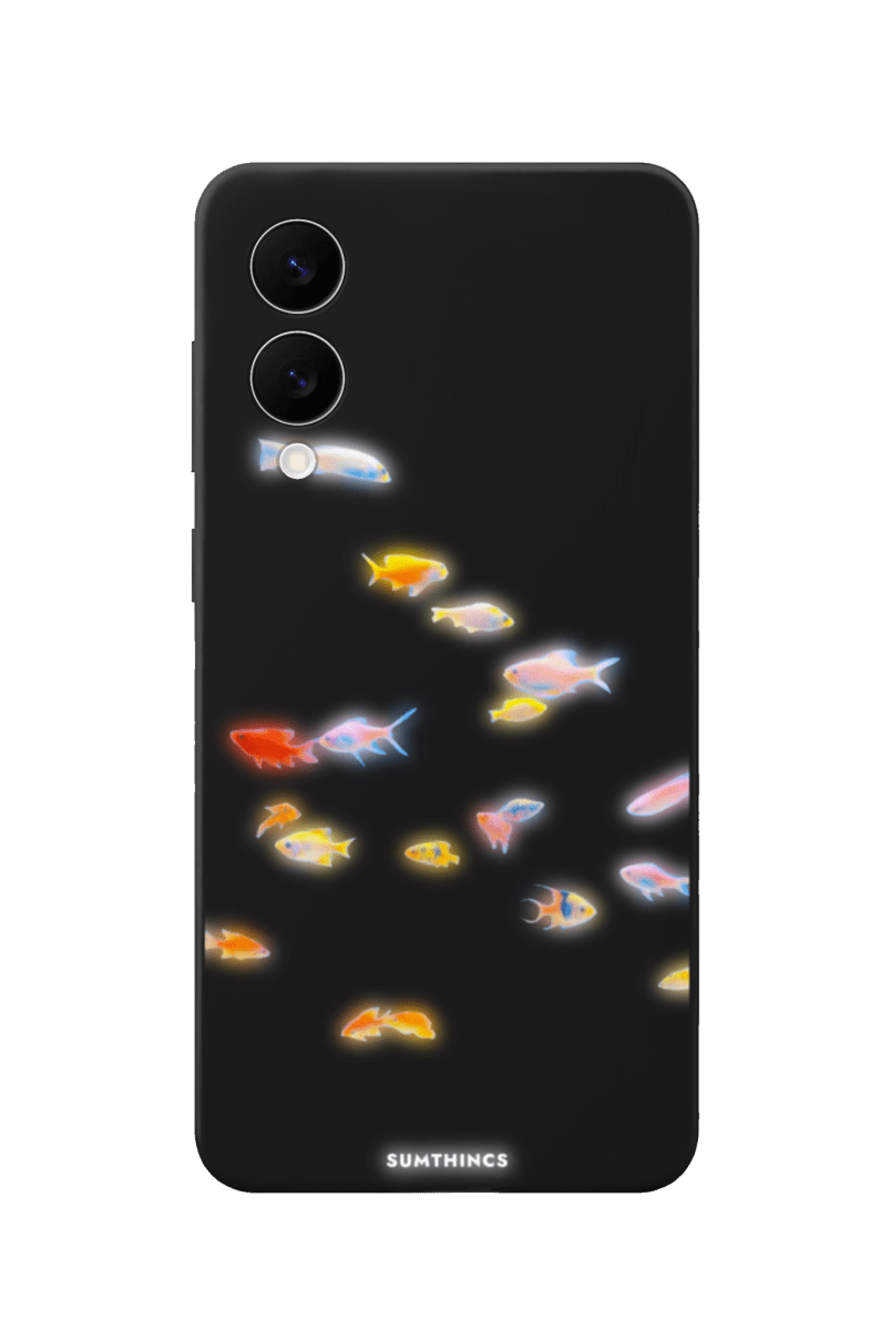Samsung A07 Neon Fish Premium Telefon Kılıfı Siyah - SUMTHINCS