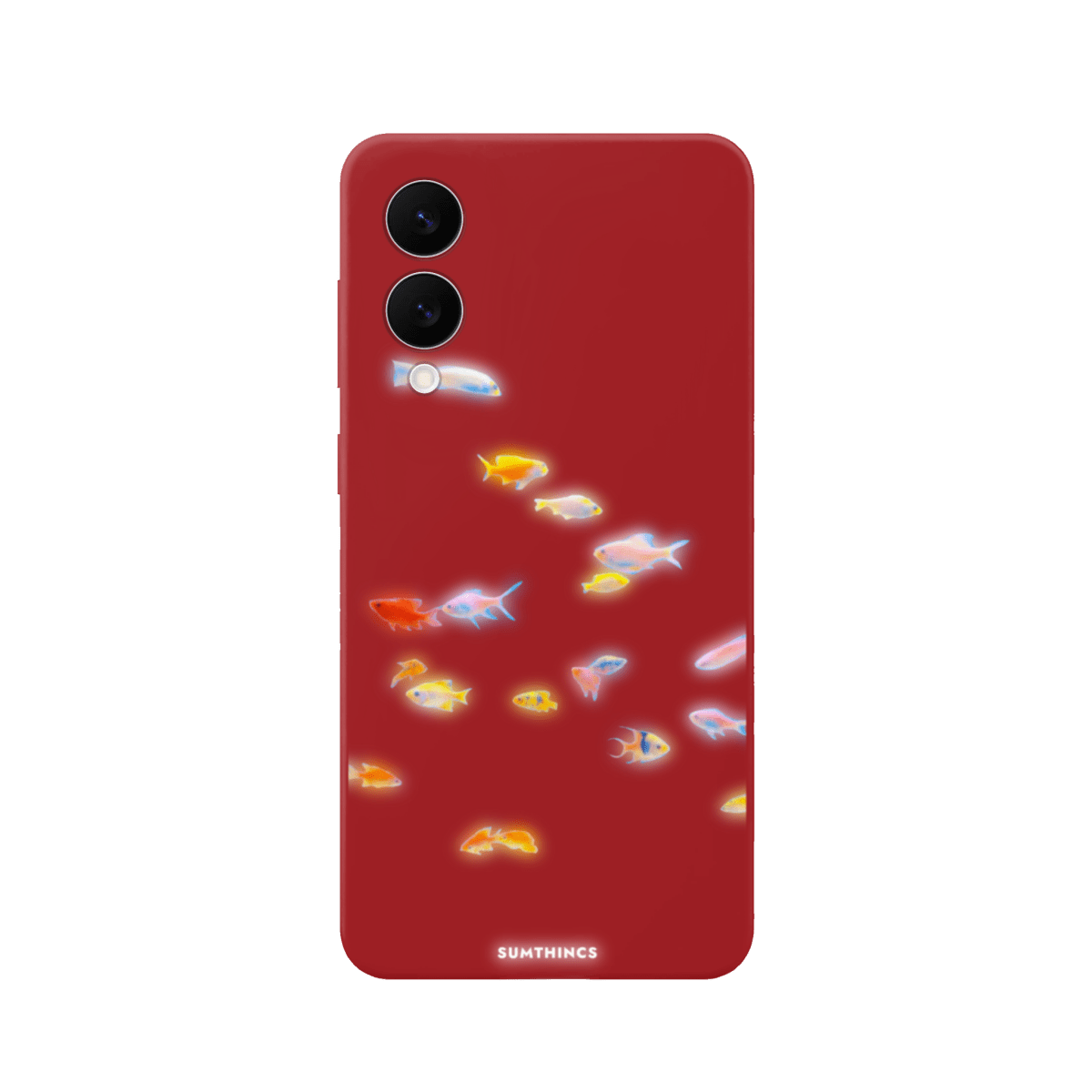 Samsung A07 Neon Fish Premium Telefon Kılıfı Kırmızı - SUMTHINCS