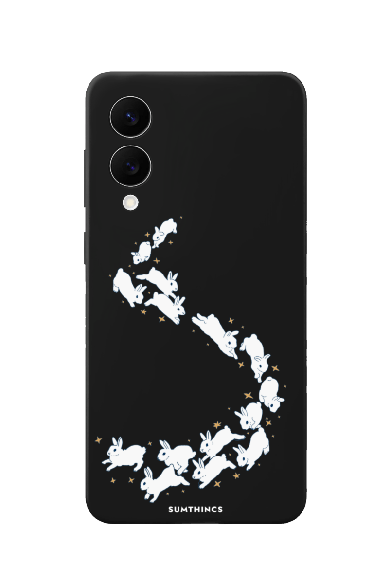 Samsung A07 Starry Bunnies Premium Telefon Kılıfı Siyah - SUMTHINCS
