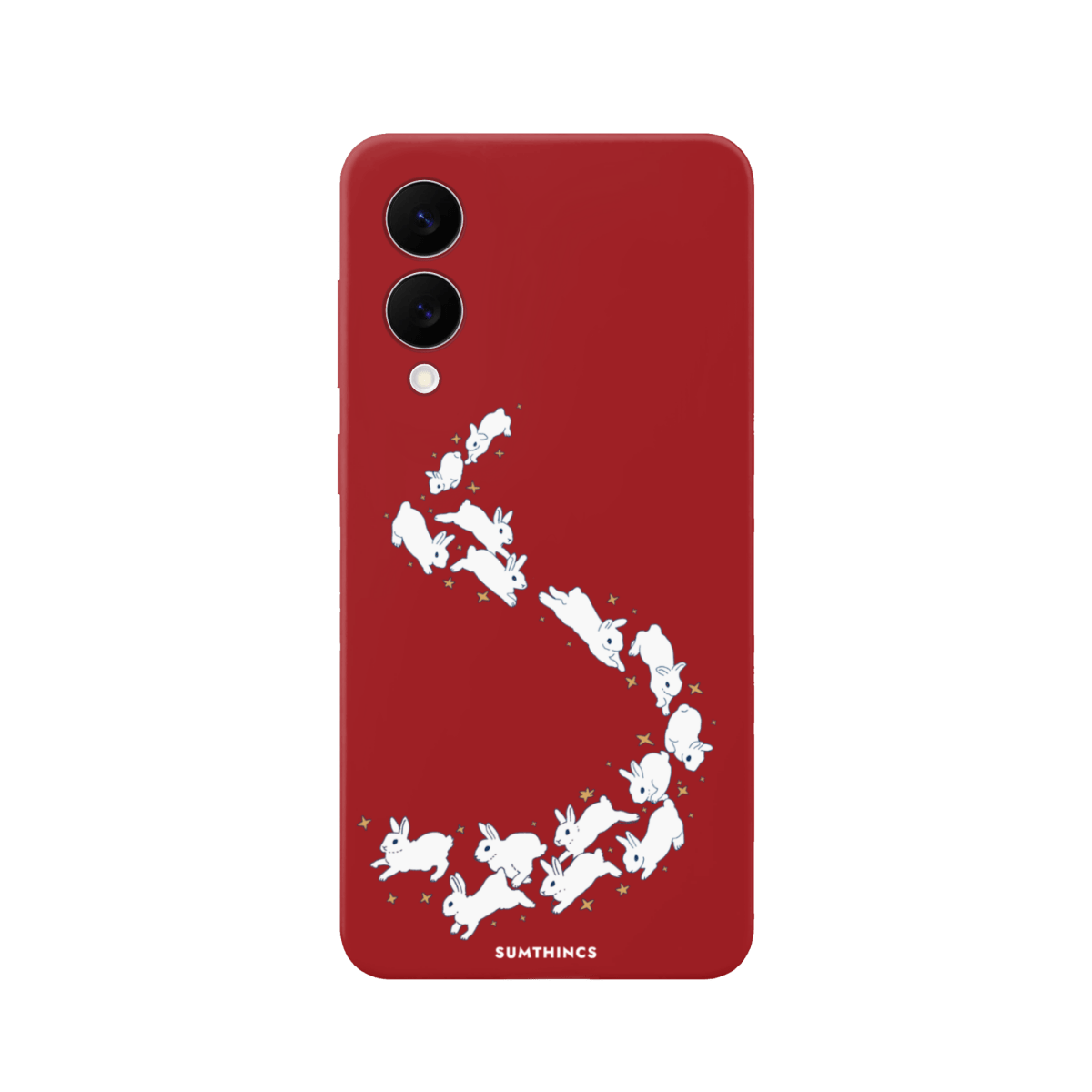 Samsung A07 Starry Bunnies Premium Telefon Kılıfı Kırmızı - SUMTHINCS