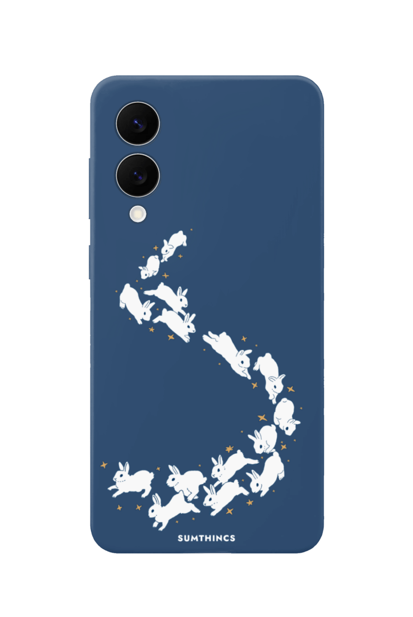 Samsung A07 Starry Bunnies Premium Telefon Kılıfı Pasifik Mavi - SUMTHINCS
