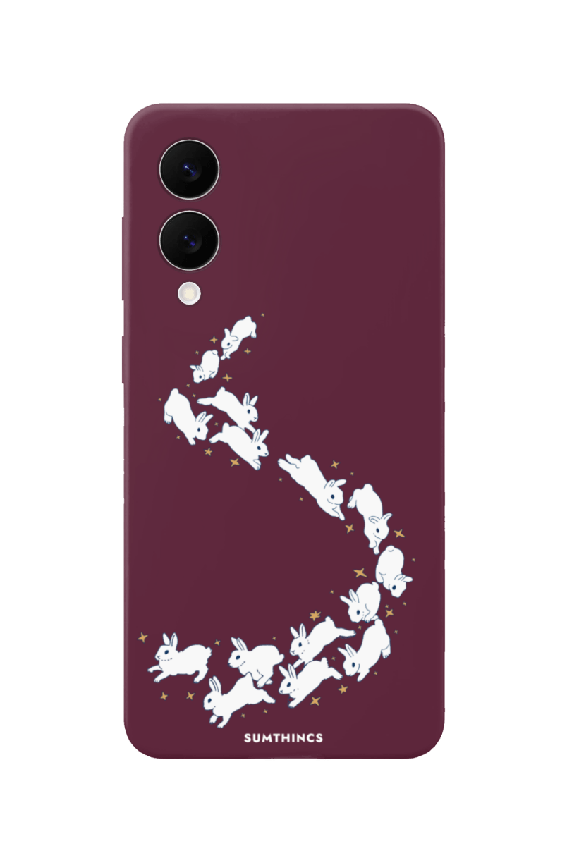 Samsung A07 Starry Bunnies Premium Telefon Kılıfı Bordo - SUMTHINCS
