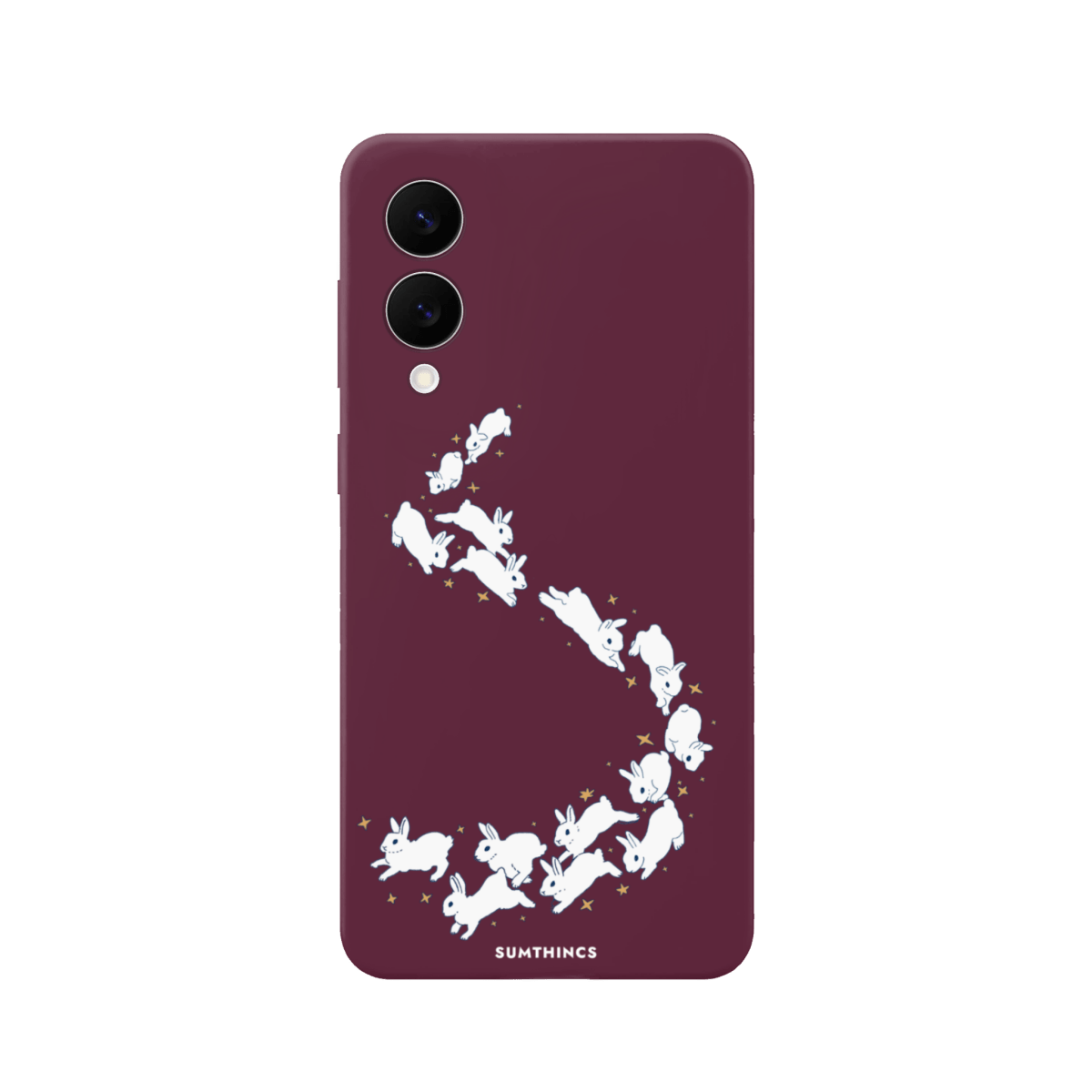 Samsung A07 Starry Bunnies Premium Telefon Kılıfı Bordo - SUMTHINCS
