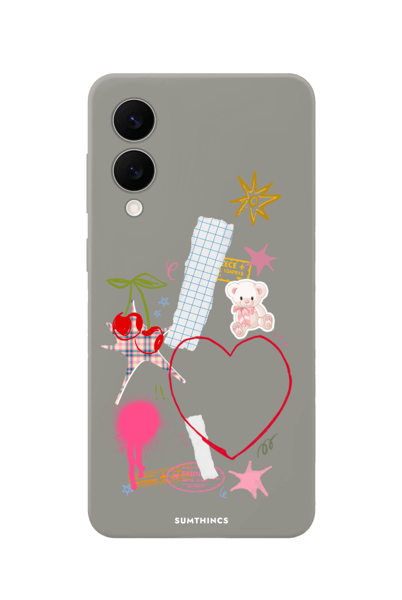 Samsung A07 Sweet Chaos Premium Telefon Kılıfı Gri - SUMTHINCS