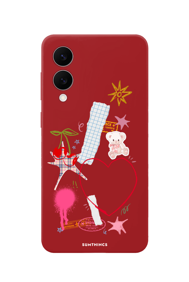 Samsung A07 Sweet Chaos Premium Telefon Kılıfı Kırmızı - SUMTHINCS