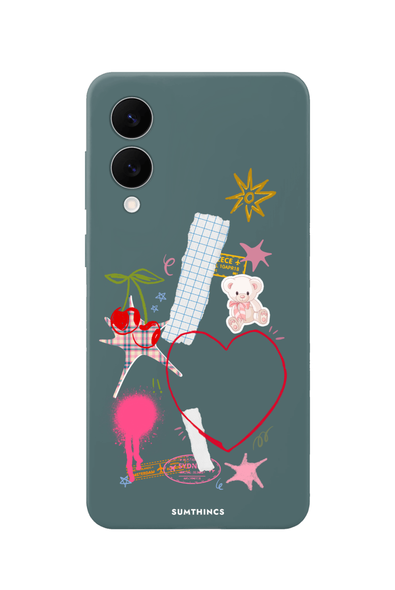 Samsung A07 Sweet Chaos Premium Telefon Kılıfı Kaktüs Yeşili - SUMTHINCS