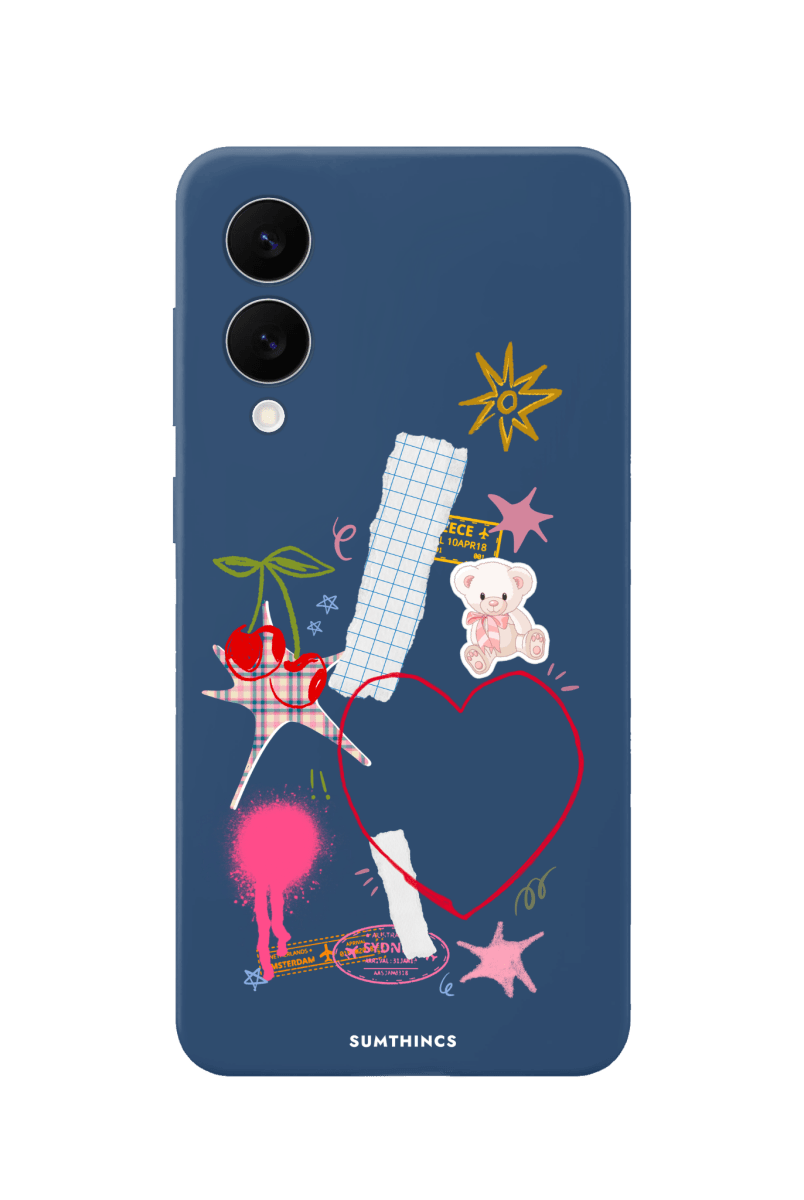 Samsung A07 Sweet Chaos Premium Telefon Kılıfı Pasifik Mavi - SUMTHINCS