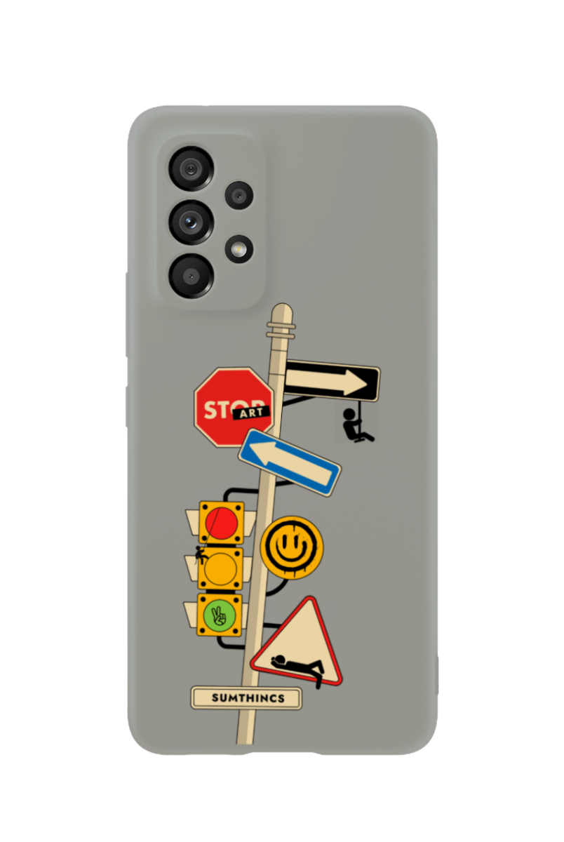 Samsung A13 Crossroad Premium Telefon Kılıfı Gri - SUMTHINCS