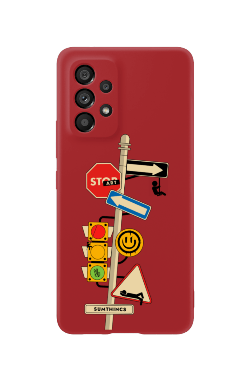 Samsung A13 Crossroad Premium Telefon Kılıfı Kırmızı - SUMTHINCS