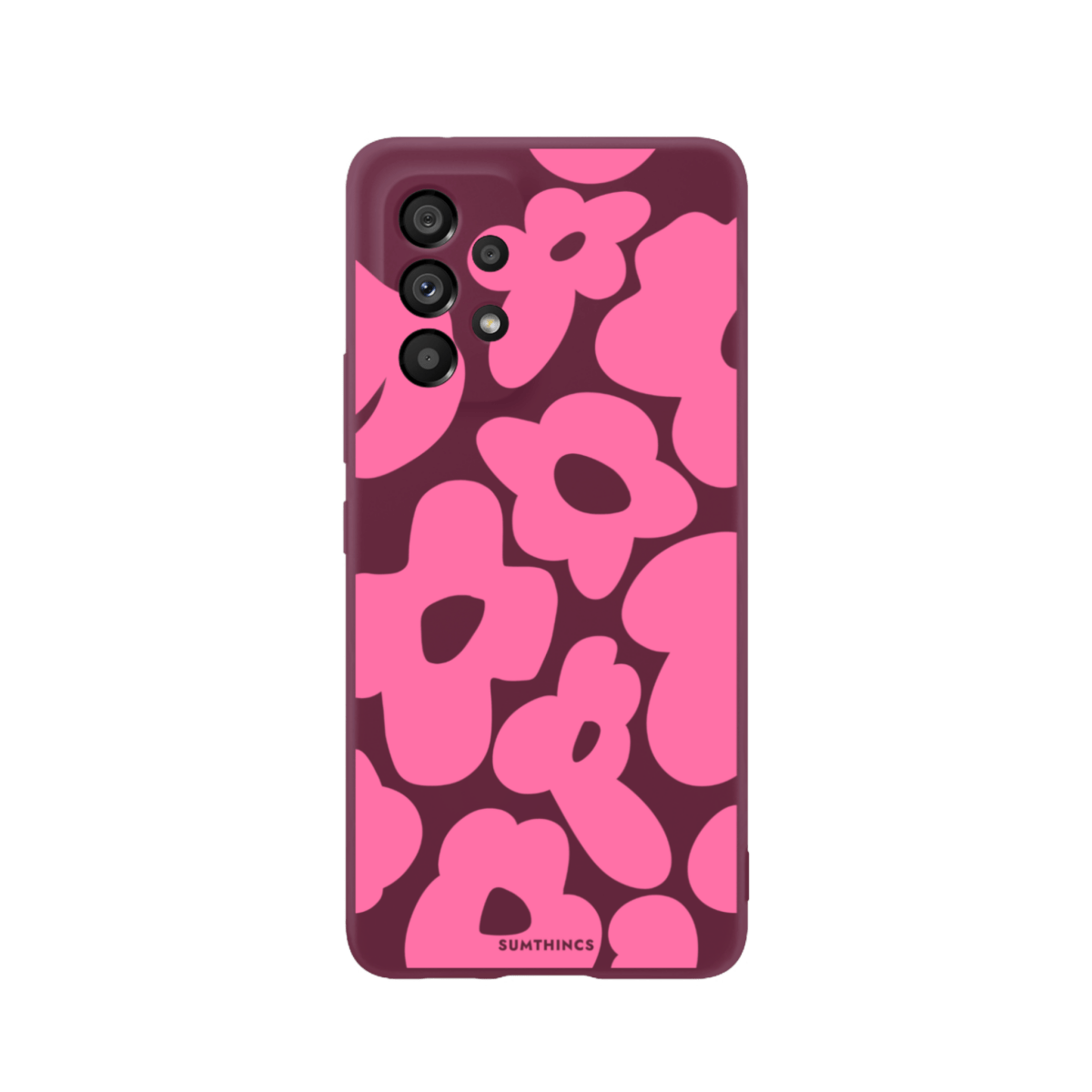 Samsung A13 Daisy Pop Premium Telefon Kılıfı Bordo - SUMTHINCS