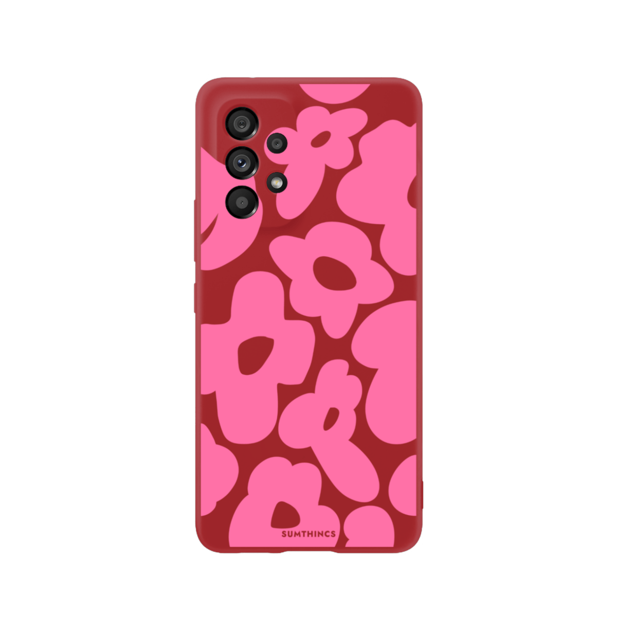 Samsung A13 Daisy Pop Premium Telefon Kılıfı Kırmızı - SUMTHINCS
