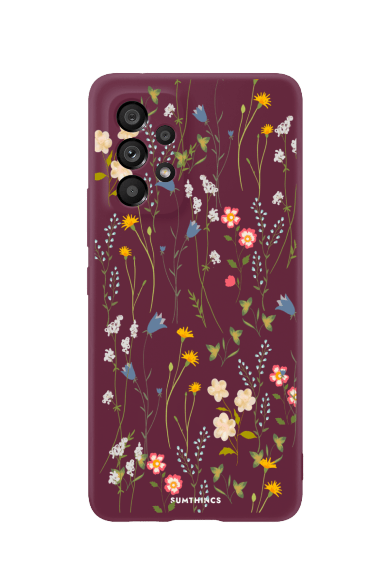 Samsung A13 Eternal Garden Premium Telefon Kılıfı Bordo - SUMTHINCS