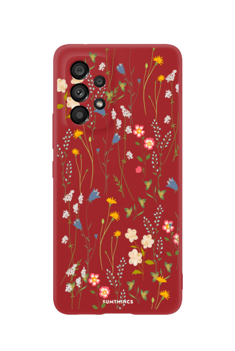 Samsung A13 Eternal Garden Premium Telefon Kılıfı Kırmızı - SUMTHINCS